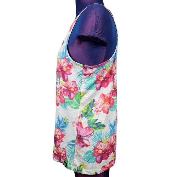 Sold Superdry Vintage Logo Hibiscus All Over Print Racerback Tank Top Size 8 - Picture 5 of 12